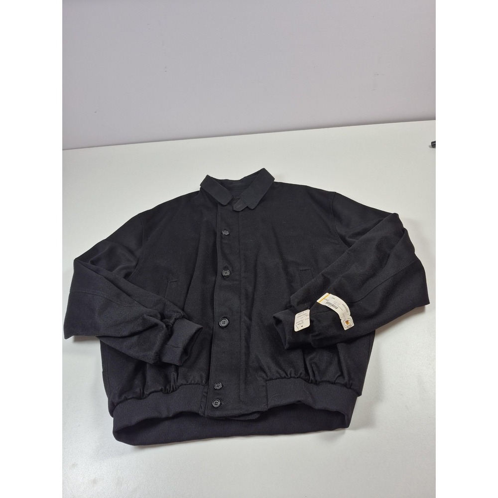 Majer Jacket Mens Large Black 100% Cashmere Urban Bomber Zip Front Made USA